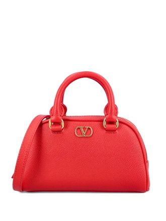 Valentino Garavani Borsa tote Bowling mini con logo V - Rosso