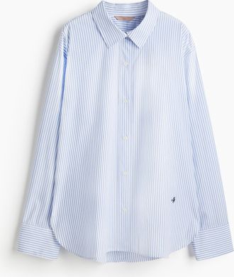 H&M Hemdbluse aus Popeline - Blue