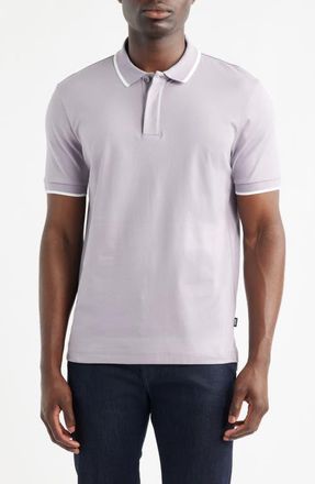 BOSS Parlay Tipped Cotton Polo in Light/Pastel Purple at Nordstrom, Size Xx-Large