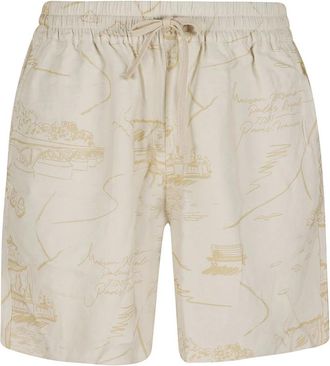 Maison Kitsun&eacute; Lightweight Shorts - Heren - Korte Broeken - Beige - L - Korte Broeken