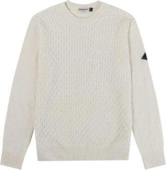 Roy Rogers Witte Stijlvolle Pullover Sweatshirt Aw 24 - Heren - Ronde hals truien - Wit - XL - Wol - Truien & Vesten