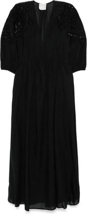 Forte_Forte Abito lungo con ricamo - Nero