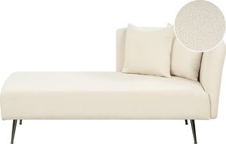 Beliani Beliani - Chaise Longue Estilo Moderno Derecho Con Cojines Patas De Metal Div&aacute;n Blanco Riom