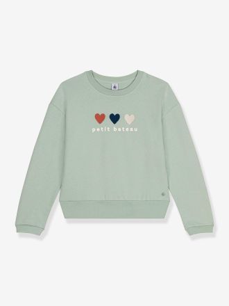Petit Bateau M&auml;dchen Sweatshirt mit Stickerei PETIT BATEAU gr&uuml;n