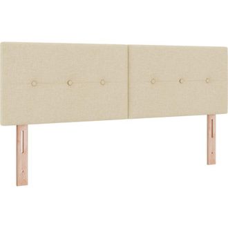 vidaXL LED Headboard with LED Strip Lights Cream 160 cm Polyester vidaXL