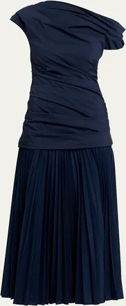 SIMKHAI Ammalie Mixed-Media Midi Dress