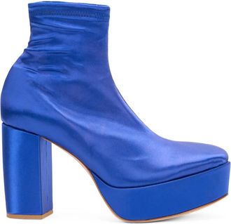 Red Valentino Enkellaars - Dames - Laarzen met Hak - Blauw - 37 EU - Schoenen