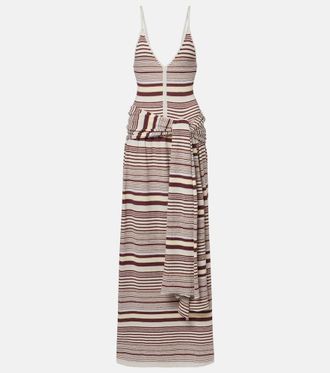 Aya Muse Aella knitted striped cotton-blend maxi dress