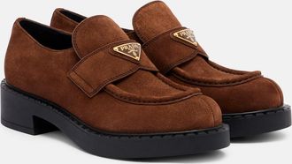 Prada Chocolate suede loafers