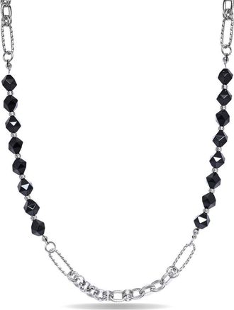 Eye Candy Los Angeles Mens Wyatt Agate & Chain Necklace in Silver at Nordstrom Rack