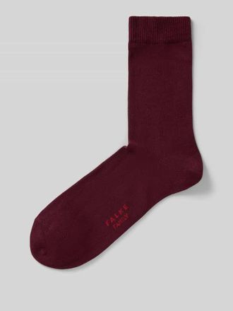 Falke Socken mit Label-Schriftzug Modell FAMILY in Bordeaux, Gr&ouml;&szlig;e 39-42