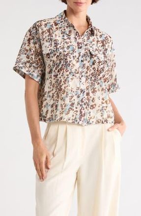 DKNY Washer Camp Shirt in Mojave/Cam at Nordstrom Rack, Size Xx-Large