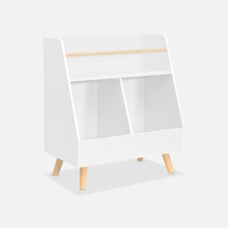 Sweeek Sweeek - Mueble Para Ni&ntilde;os, 2 Compartimentos, Tobias, Blanco, 61.5x35x69.5 Cm