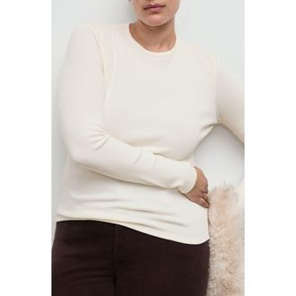 Mango Crewneck Top in Off White at Nordstrom, Size X-Small