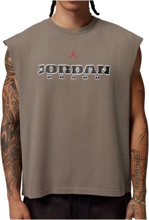 Nike Jordan Air Jordan Brooklyn Sleeveless Muscle T-Shirt Olive Grey Gym Red IF3131-040