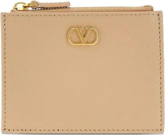 Valentino Garavani VLogo Signature Portemonnee voor Kleingeld - Dames - Portefeuilles - Roze - ONE Size - Leer - Accessoires