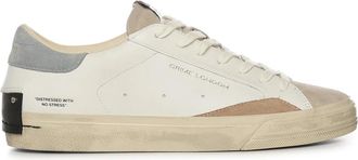 Crime London Distressed Sneaker - Heren - Sneakers - Wit - 41 EU - Leer - Schoenen