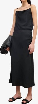 House of Dagmar Draped Midi Skirt In Black