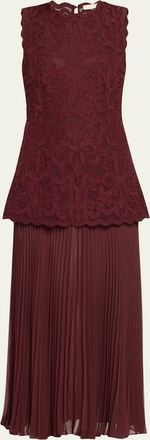 Ulla Johnson Auryn Appliqu&eacute; Sleeveless Midi Dress