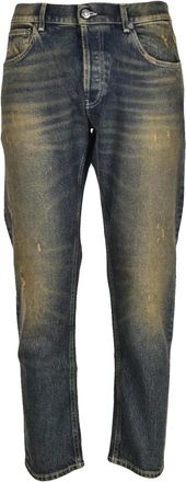 Dondup Distressed Denim Jeans With Tapered Leg And Vintage Wash