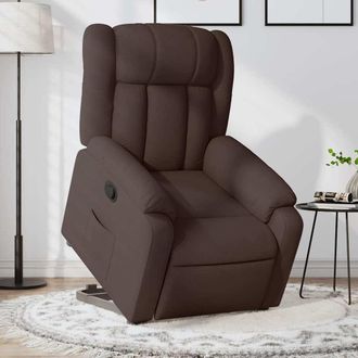 vidaXL Sill&oacute;n Reclinable Elevable Tela Marr&oacute;n Oscuro Vidaxl