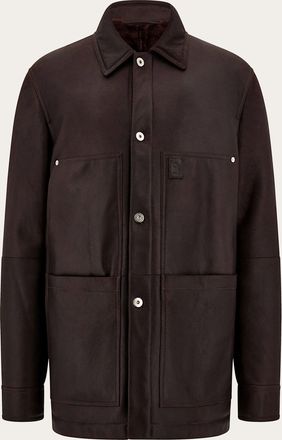 Ferragamo Men Sheepskin leather blouson Brown