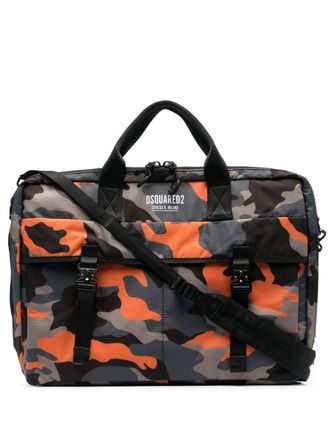 Dsquared2 camouflage top-handle laptop bag - men - Fabric - OS - Green