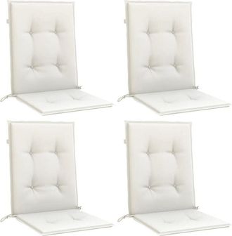 vidaXL Cojines Silla Respaldo Bajo 4 Ud Tela Crema Melange 100x50x4 Cm Vidaxl