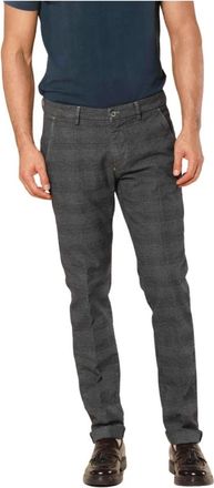 Mason's Slim Fit Katoenen Chino Broek met Ruitpatroon - Heren - Chinos - Grijs - 3XL - Katoen - Broeken
