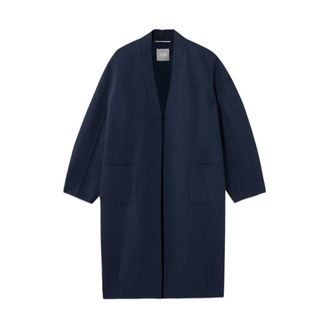 Max Mara Single-Breasted Coats, female, Blue, S, Diletta Coat
