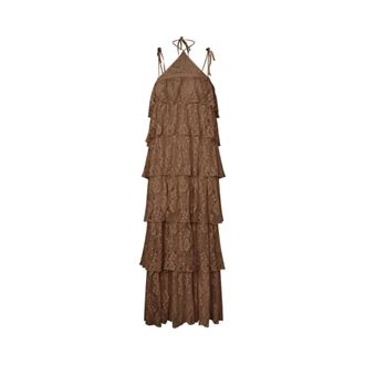 Baum Und Pferdgarten Mocha Camel Annelise Jurk - Dames - Maxi kleedjes - Bruin - XS - Kleedjes