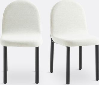 La Redoute Interieurs Set van 2 stoelen in stof en zwart metaal, Polly