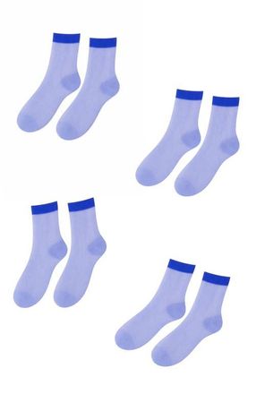 Lechery 8-Pack Glossy Sheer Everyday Knee-Highs in Blue at Nordstrom