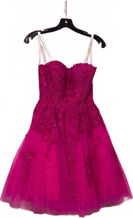 Jovani Womens Strapless Mini Dress In Hot Pink