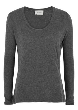 American Vintage Jacksonville Slubbed Cotton-blend top - Charcoal - S