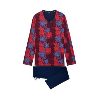 HOM Bouquet Long Pajama Set in Bordeaux Print at Nordstrom, Size Xx-Large