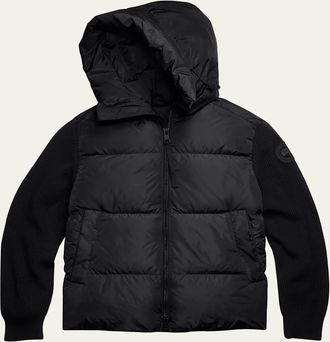 Canada Goose Mens HyBridge Wool-Knit Nylon Down Hooded Jacket
