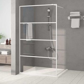 vidaXL Mampara De Ducha Vidrio Esg Transparente Blanco 115x195 Cm Vidaxl