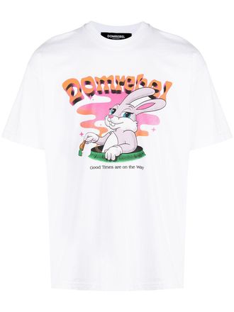 DOMREBEL T-shirt con stampa Carrots Box - Bianco
