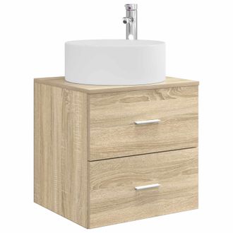 vidaXL Vanidad Con Lavabo De Pared Roble Sonoma 49,5 X 44,5 X 65,5 Cm Vidaxl