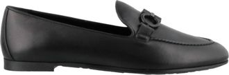 Ferragamo Womens Trifoglio Gancini Moccasins Loafers In Black