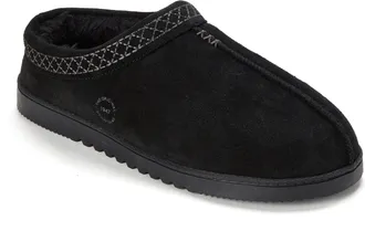 Dearfoams Dean Genuine Suede Clog Slipper with Embroidery