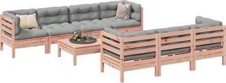 vidaXL Set De Sof&aacute;s Jard&iacute;n 8 Pzas Con Cojines Madera De Abeto Douglas Vidaxl