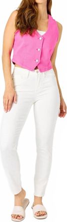 Judy Blue Mid Rise Braided Jeans In White
