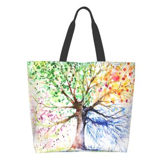 Generic Four Seasons Tree10 Tote Bag Reusable Carry Bag Handle Grocery Bags For College Beach Work