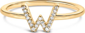House of Brilliance 10K Gold Diamond Accent Initial A-Z Ring
