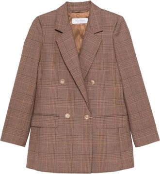 Max Mara Brown Checks Peaked Lapel Blazer