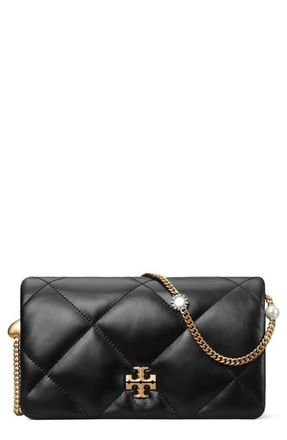Tory Burch Kira Diamond Quilt Charm Crossbody in Black at Nordstrom