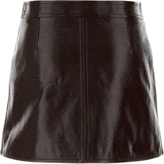 Courr&egrave;ges Womens Vinyl Skirt Brown Cotton Poliurethane Elastane