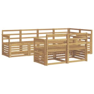vidaXL Conjunto De Sof&aacute;s De Exterior 7 Pcs Blanco 247 X 128,5 X 73 Cm Vidaxl